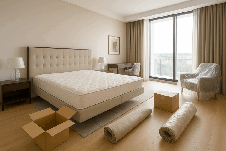 Installation mobiliers chambre hôtel